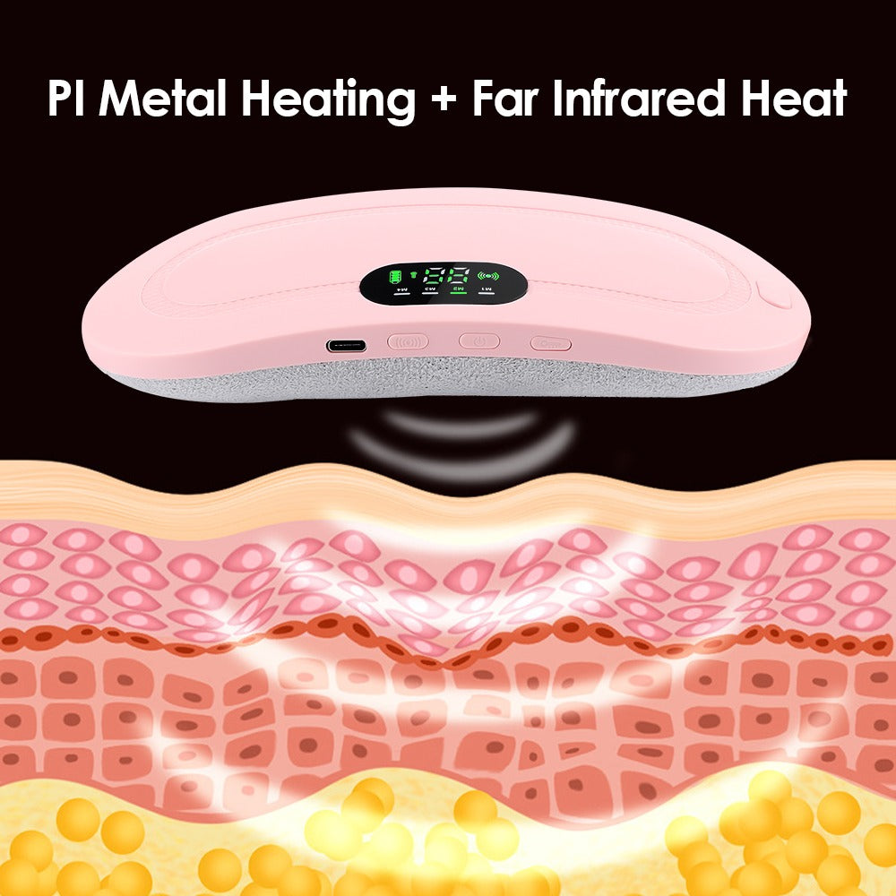 5.Portable Menstrual Heating Pad Smart Warm Palace Belt – Cordless Cramp Relief Massager Vibration Waist Trimmer