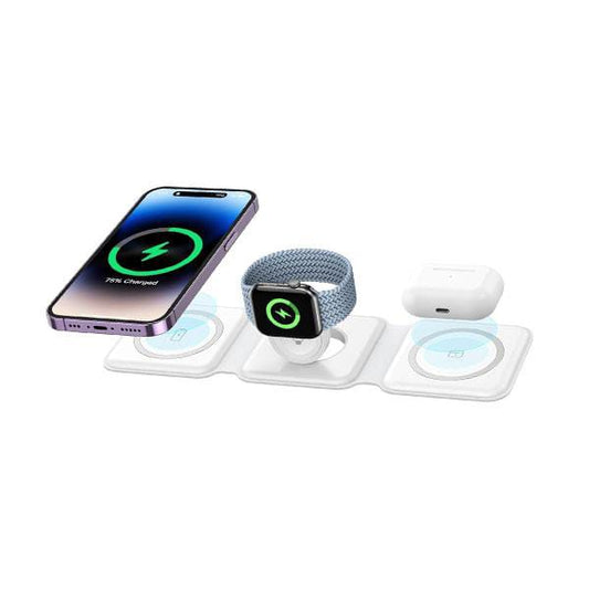 3 in 1 15W Fast Magnetic Wireless Charging Pad for iPhone, AirPods & Smartwatch