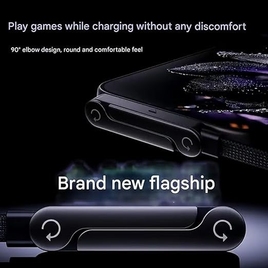 3.240W Type-C to Type-C Fast Charging Cable with Adjustable Stand – 1.5M PD 3.1 90° Elbow Gaming Cable