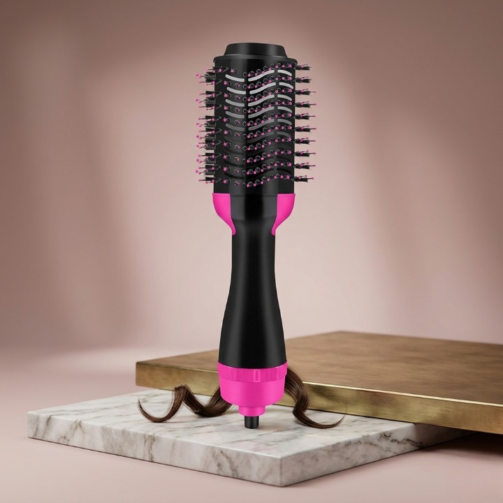 Hot Air Brush 3-in-1  – Professional One-Step Hair Dryer, Straightener, and Curler