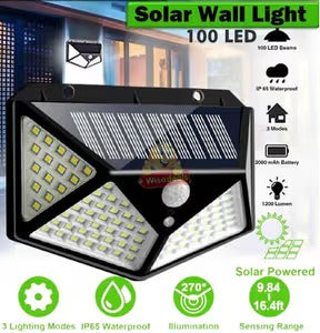 LED Solar Power Sensor Wall Light – IP65 Waterproof Outdoor Security Motion Sensor Lamp with 3 Lighting Modes