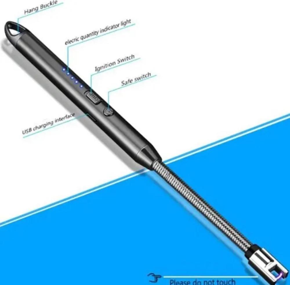 7.Rechargeable USB Electric Candle Lighter – Windproof Flameless Plasma Arc Lighter with 360° Flexible Long Neck