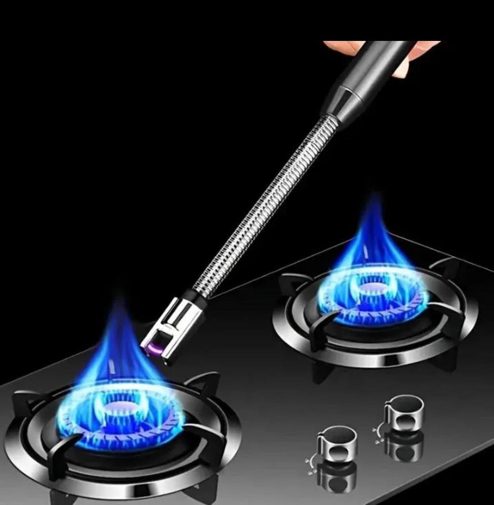 7.Rechargeable USB Electric Candle Lighter – Windproof Flameless Plasma Arc Lighter with 360° Flexible Long Neck