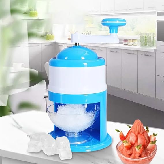 6.Manual Portable Hand Ice Crusher Machine - Portable Shaved Ice Maker & Gola Maker with Stainless Steel Blades
