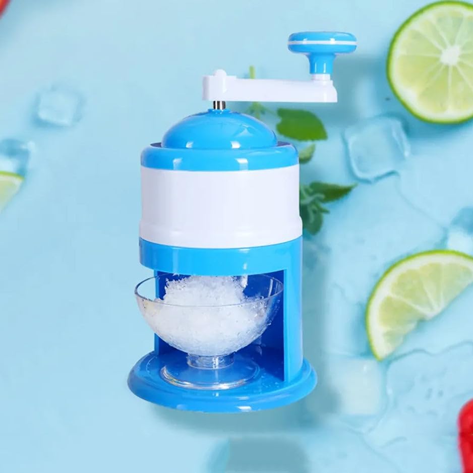 6.Manual Portable Hand Ice Crusher Machine - Portable Shaved Ice Maker & Gola Maker with Stainless Steel Blades