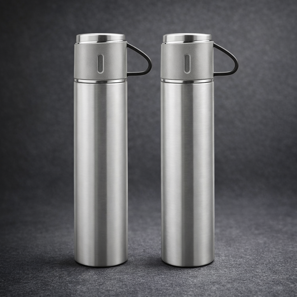 Gradient Insulated Sports Water Bottle – Leak-Proof Flask with Motivational Time Markings - 500ml (Random Color)