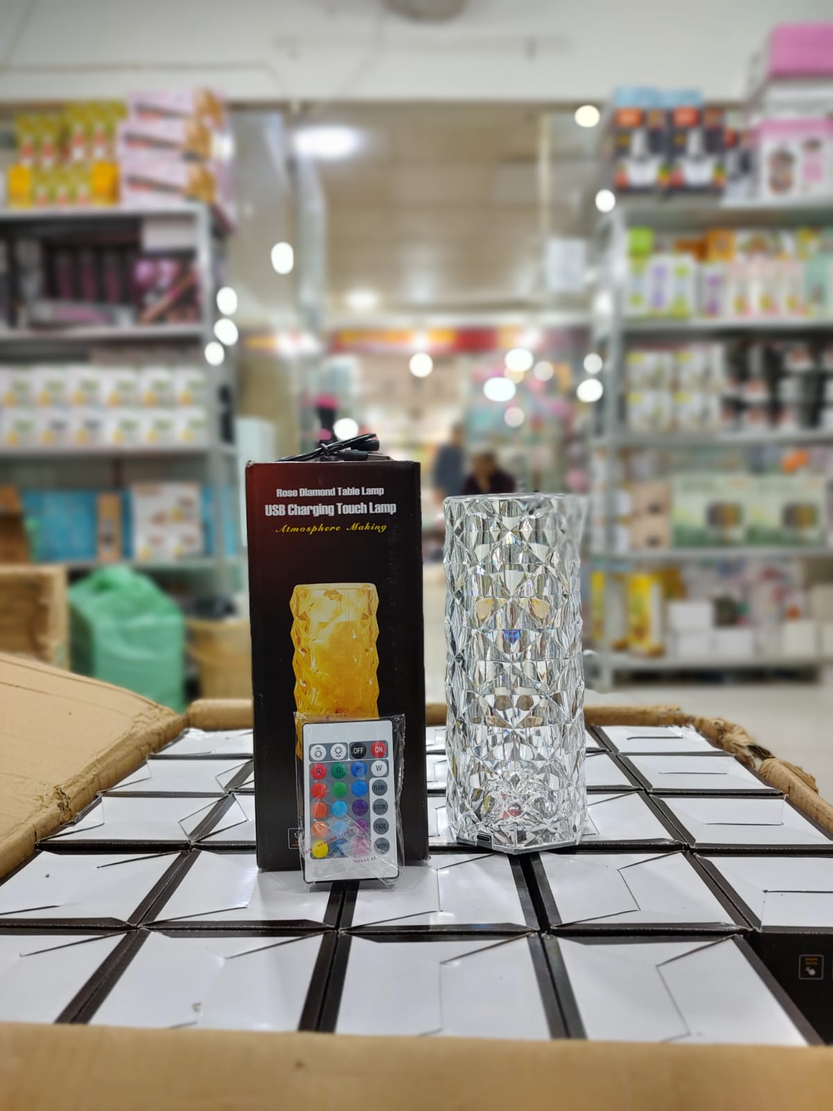 Crystal Diamond Touch Lamp 16-Color RGB – Rechargeable Touch Control LED Lamp with Remote