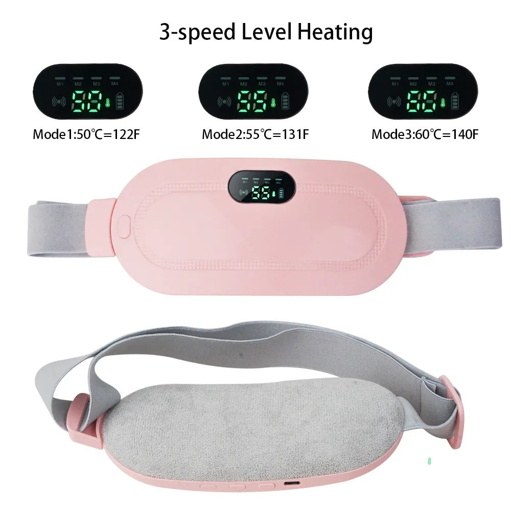 5.Portable Menstrual Heating Pad Smart Warm Palace Belt – Cordless Cramp Relief Massager Vibration Waist Trimmer