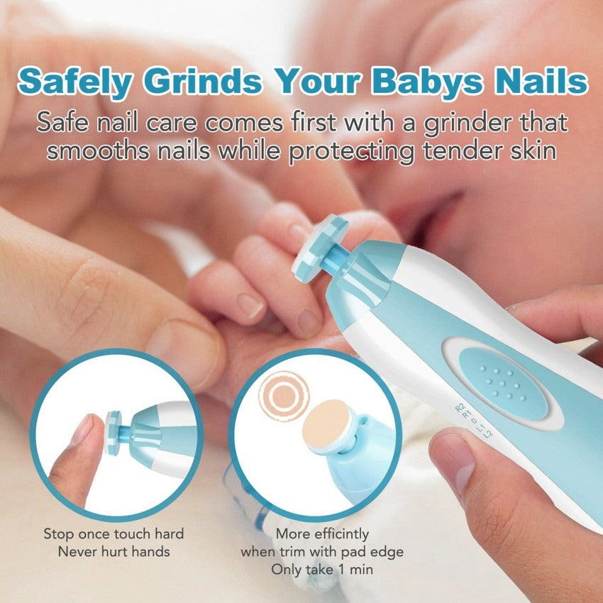 1.Premium 6-in-1 Electric Baby Nail Trimmer Set – Safe Infant Nail Filer, Clipper Alternative Kit with Storage Case