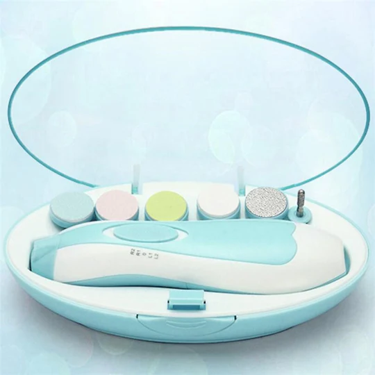 1.Premium 6-in-1 Electric Baby Nail Trimmer Set – Safe Infant Nail Filer, Clipper Alternative Kit with Storage Case