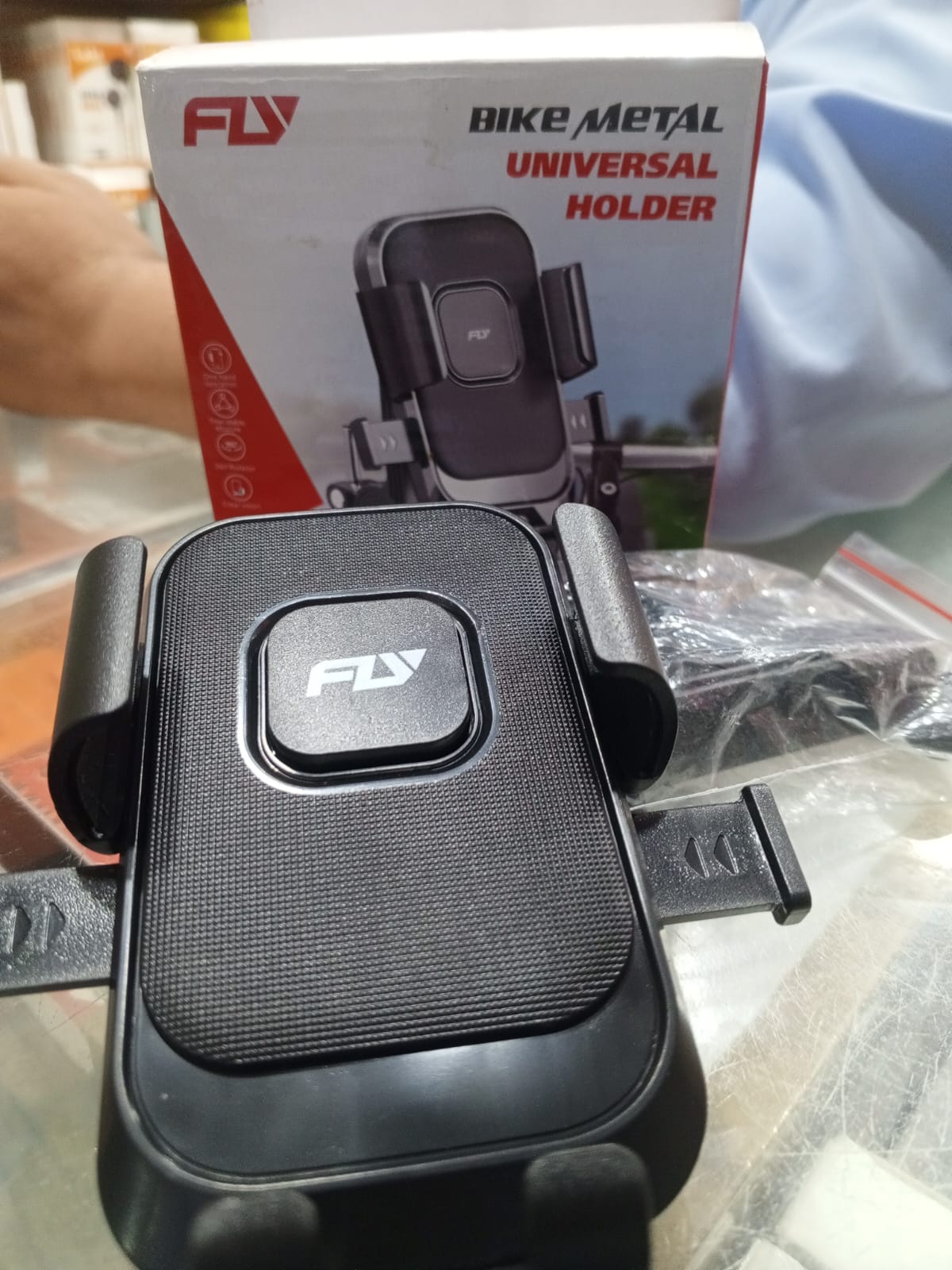 8.FLY Universal Mechanical Bike & Motorcycle Phone Mount – 360° Adjustable Handlebar Bracket for Bicycles, Scooters & E-Bikes