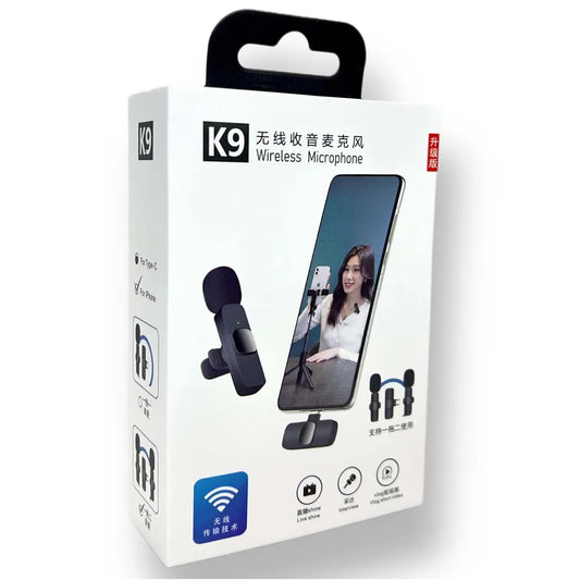 4. K9 Dual Wireless Microphone ORIGINAL Plug & Play FOR Type-C & IOS